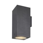 SLV Enola Up/Down Luce Da Parete Aluminium Grigio Piazza 55W 6000lm - 930-940 CCT | Esterni - IP65 - Miglior Resa Cromatica