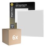 Confezione Multipack 6x Bright Choice Pannello A LED Backlit 36W 3240lm - 840 Bianco Freddo | 60x60cm - UGR <22