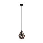 Eglo Luce Pendente Carlton 1 Nero, Rame | Adatto per E27