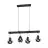 Eglo Luce Pendente Townshend 7 Acciaio Legna Nero | IP20 - Adatto per 4x E27 