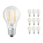 Confezione Multipack 10x Ledvance CLASSIC LED E27 Pera Filamento Chiara 7.5W 1055lm - 827 Bianco Molto Caldo | Dimmerabile - Sostitutiva 75W